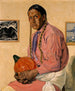 Portrait eines Mannes mit einem Kürbis - Walter Ufer — Ansicht des Kunstwerks