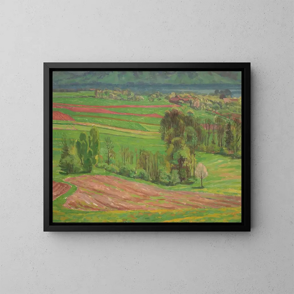 Landschaft bei der Ankunft im Frühling - Walther Gamerith — gerahmtes Bild an der Wand