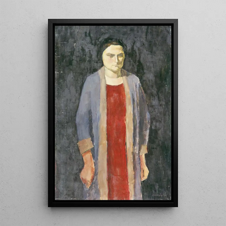 Walther Gamerith - Dame mit blauem Mantel.webp