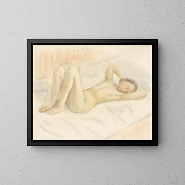 Akt weiblich liegend - Walther Gamerith — gerahmtes Bild an der Wand