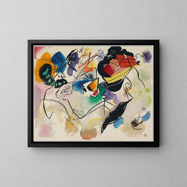 Skizze für die Komposition VII - Wassily Kandinsky — gerahmtes Bild an der Wand