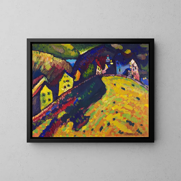 Häuser in Murnau - Wassily Kandinsky — gerahmtes Bild an der Wand
