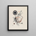 Lithographie in Blau - Wassily Kandinsky — gerahmtes Bild an der Wand