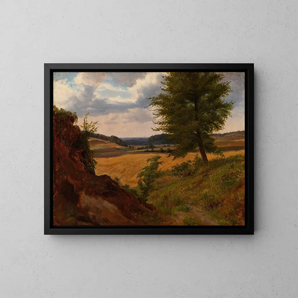 Studie einer Landschaft mit Baum auf einem Feld - Werner Holmberg — gerahmtes Bild an der Wand