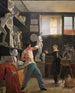 Ein Bildhauer in seinem Atelier, der nach der Natur arbeitet - Wilhelm Bendz — Ansicht des Kunstwerks