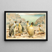 Großes Pinguin-Gemälde - Wilhelm Kuhnert — gerahmtes Bild an der Wand
