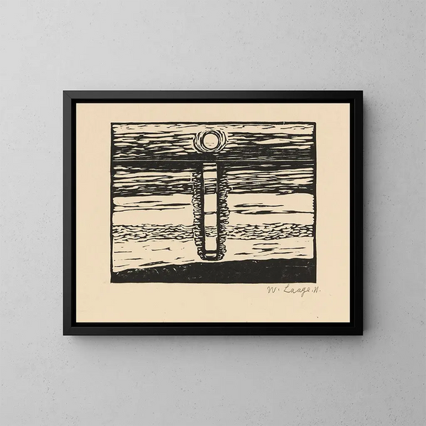 Sonnenuntergang über der Wattenmeer - Wilhelm Laage — gerahmtes Bild an der Wand