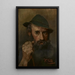 Portrait eines Mannes mit grünem Hut - Wilhelm Leibl — gerahmtes Bild an der Wand