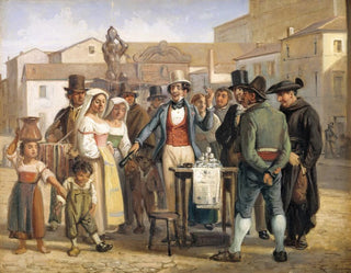 Wilhelm Marstrand - A Charlatan Selling Blacking in the Piazza Barberini in Rome.webp