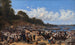 Die Gläubigen, die mit dem Boot zur Pfarrkirche von Leksand am Siljansee in Schweden ankommen - Wilhelm Marstrand — Ansicht des Kunstwerks