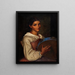 Italienisches Mädchen mit einer blauen Tamburin - Wilhelm Marstrand — gerahmtes Bild an der Wand