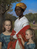 Portrait der beiden Töchter von Otto Marstrand und ihrer karibischen Kindermädchen Justina Antoine in den Gärten von Frederiksberg bei Kopenhagen - Wilhelm Marstrand — Ansicht des Kunstwerks
