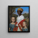 Portrait der beiden Töchter von Otto Marstrand und ihrer karibischen Kindermädchen Justina Antoine in den Gärten von Frederiksberg bei Kopenhagen - Wilhelm Marstrand — gerahmtes Bild an der Wand