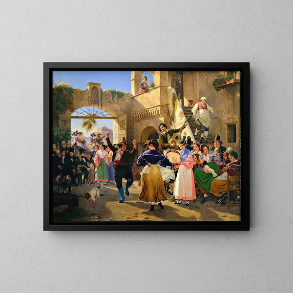 Römische Gemälde versammelt für das Fest in einer Osteria - Wilhelm Marstrand — gerahmtes Bild an der Wand