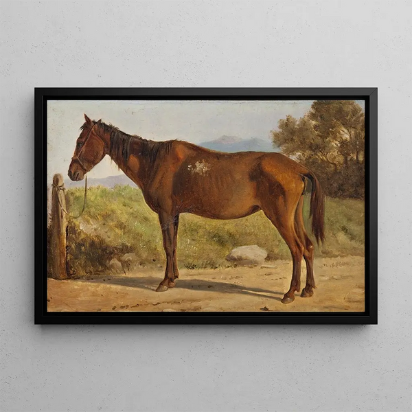 Rosinante, étude d'un vieux cheval debout - Wilhelm Marstrand — gerahmtes Bild an der Wand