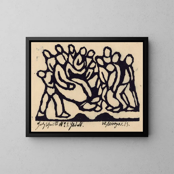 Christus vor dem Großen Rat - Wilhelm Morgner — gerahmtes Bild an der Wand