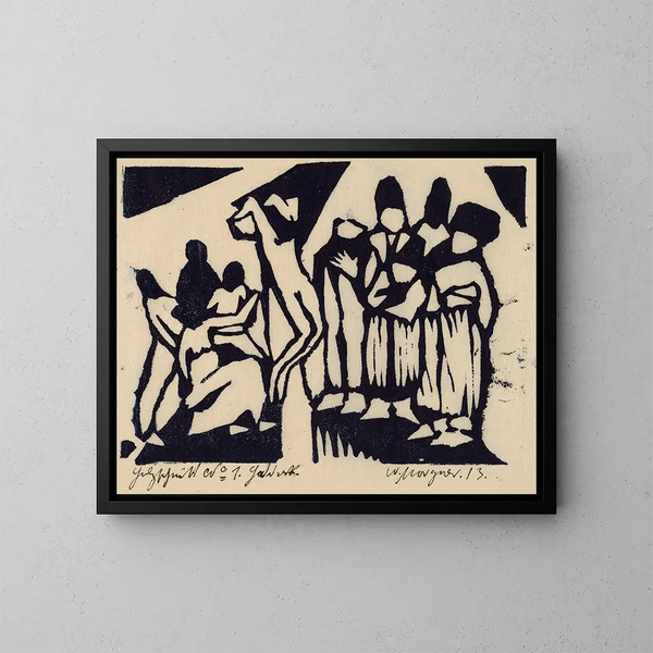 Kreuzigung I - Wilhelm Morgner — gerahmtes Bild an der Wand