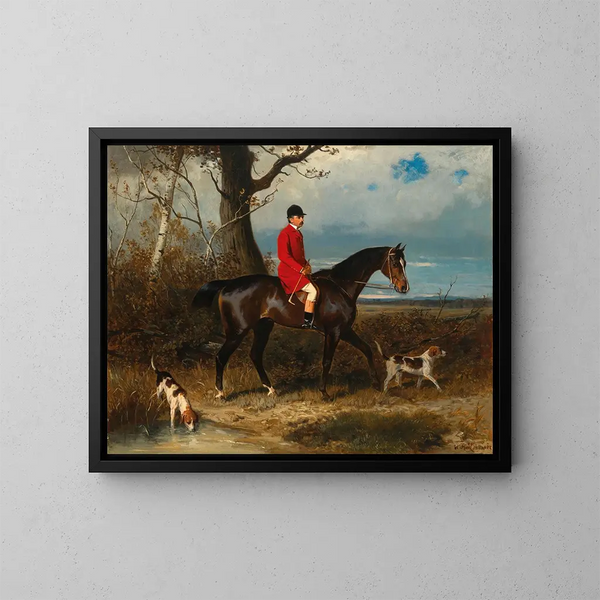 Der Graf Miklós Pál Esterházy de Galántha und seine Hunde - Wilhelm Richter — gerahmtes Bild an der Wand