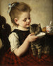 Mädchen mit Katze - Wilhelm Schütze — Ansicht des Kunstwerks