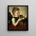Mädchen mit Katze - Wilhelm Schütze — gerahmtes Bild an der Wand