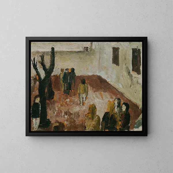 Studie eines Schulhofs - Wilhelm Thöny — gerahmtes Bild an der Wand
