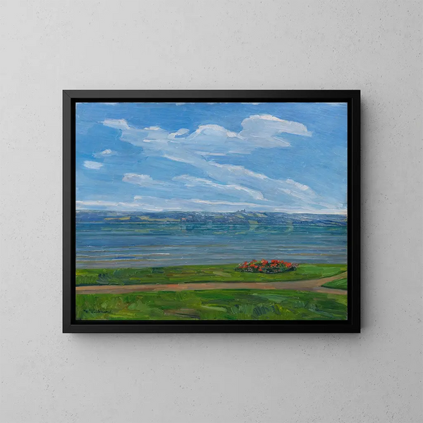 Point de vue am Ufer des Starnberger Sees - Wilhelm Trübner — gerahmtes Bild an der Wand