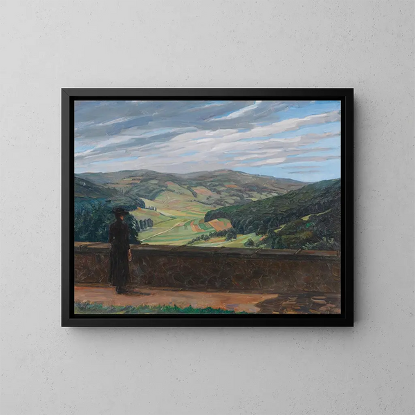 Ansicht des Odenwaldes - Wilhelm Trübner — gerahmtes Bild an der Wand
