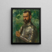 Portrait in Brustansicht eines Mannes in Rüstung - Wilhelm Trübner — gerahmtes Bild an der Wand