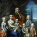 Willem Philip Kops 1695-1756 mit seiner Frau und seinen Kindern - Frans Decker — in einem Innenraum präsentiert