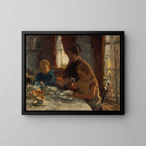 Ein kleines Frühstück in der Familie - Willem Bastiaan Tholen — gerahmtes Bild an der Wand