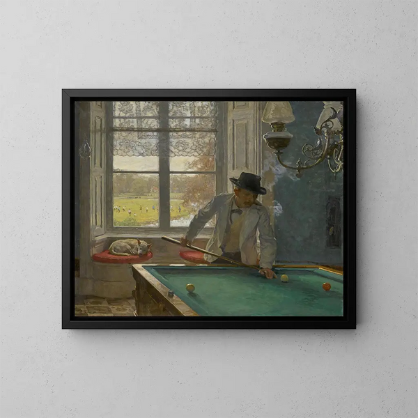 Der Billardspieler - Willem Bastiaan Tholen — gerahmtes Bild an der Wand