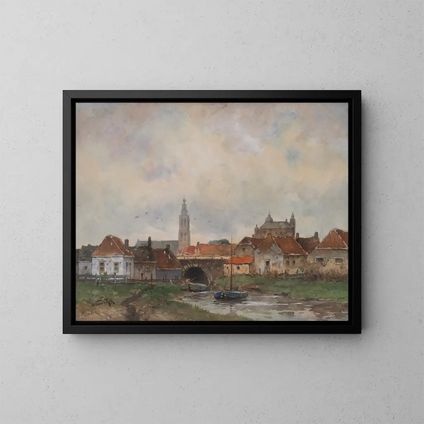 Oberes Schleuse bei Steenbergen - Willem Cornelis Rip — gerahmtes Bild an der Wand