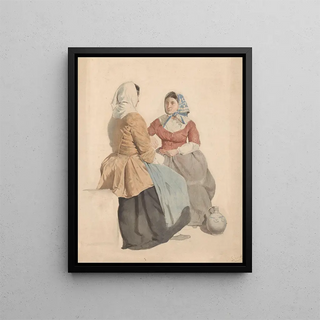 Willem Hendrik Schmidt - Twee zittende vrouwen met een kruik.webp