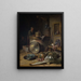 Innenansicht eines bäuerlichen Hauses mit einer Frau am Brunnen - Willem Kalf — gerahmtes Bild an der Wand