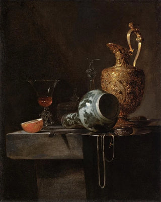 Willem Kalf - Still Life with a Porcelain Vase Silvergilt Ewer and Glasses.webp