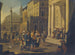 Stadtlandschaft mit einem Bischof, der die Kranken und Verletzten vor einer Kirche heilt - Willem Reuter — Ansicht des Kunstwerks