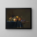 Pfirsiche, Trauben, Granatapfel und Pflaumen auf einer Entablature - Willem van Aelst — gerahmtes Bild an der Wand