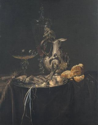 Willem van Aelst - Still Life Breakfast Piece With A Silver Jug.webp