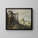 Landschaft mit Blick auf den Campo Vaccino in Rom - Willem van Nieulandt der Jüngere — gerahmtes Bild an der Wand