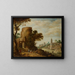 Landschaft im römischen Stil mit Hirten - Willem van Nieulandt der Jüngere — gerahmtes Bild an der Wand