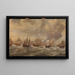 Episode der Seeschlacht der vier Tage 11-14. Juni 1666 - Willem van de Velde der Ältere — gerahmtes Bild an der Wand