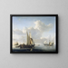Boote vor der Küste - Willem van de Velde der Jüngere — gerahmtes Bild an der Wand