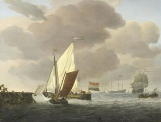Willem van de Velde the Younger - Ships near the Coast in windy Weather.webp