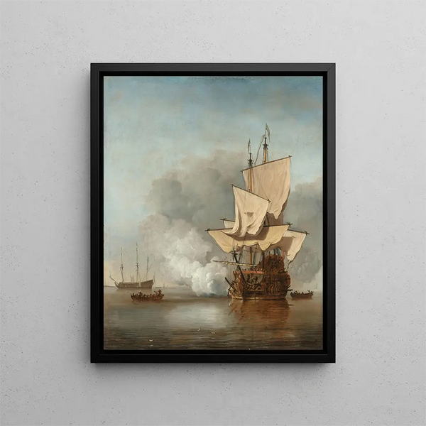 Willem van de Velde the Younger - The Cannon Shot.webp