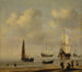 Drei-Mast und Fischerboote in ruhiger See - Willem van de Velde der Jüngere — Ansicht des Kunstwerks