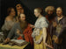 Ein Gelehrter in seinem Arbeitszimmer mit maskierten Figuren, möglicherweise eine Allegorie - Willem van der Vliet — Ansicht des Kunstwerks