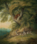 Ein Leopard mit zwei Hirschen, die vorbeigehen - William Samuel Howitt — Ansicht des Kunstwerks