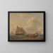 Ein Boot, das Passagiere zu zwei vor Anker liegenden Kreuzfahrtschiffen bringt - William Anderson — gerahmtes Bild an der Wand