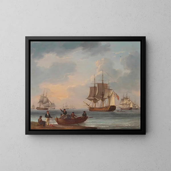 Marins s'éloignant de la côte pour rejoindre la flotte - William Anderson — gerahmtes Bild an der Wand