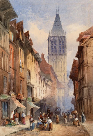 William Bingham McGuinness - The Tower of St Romain Church Rouen from Rue Horlogue.webp
